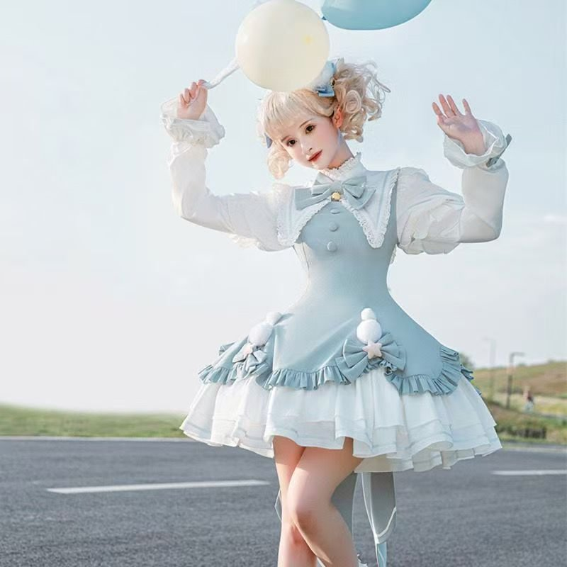 Everyday Elegant Warm Long Sleeve Interior Dress Two-piece Light Lolita