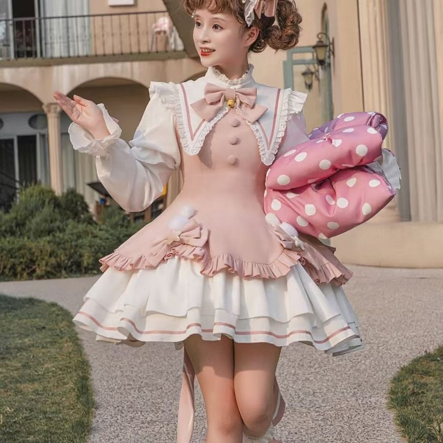 Everyday Elegant Warm Long Sleeve Interior Dress Two-piece Light Lolita