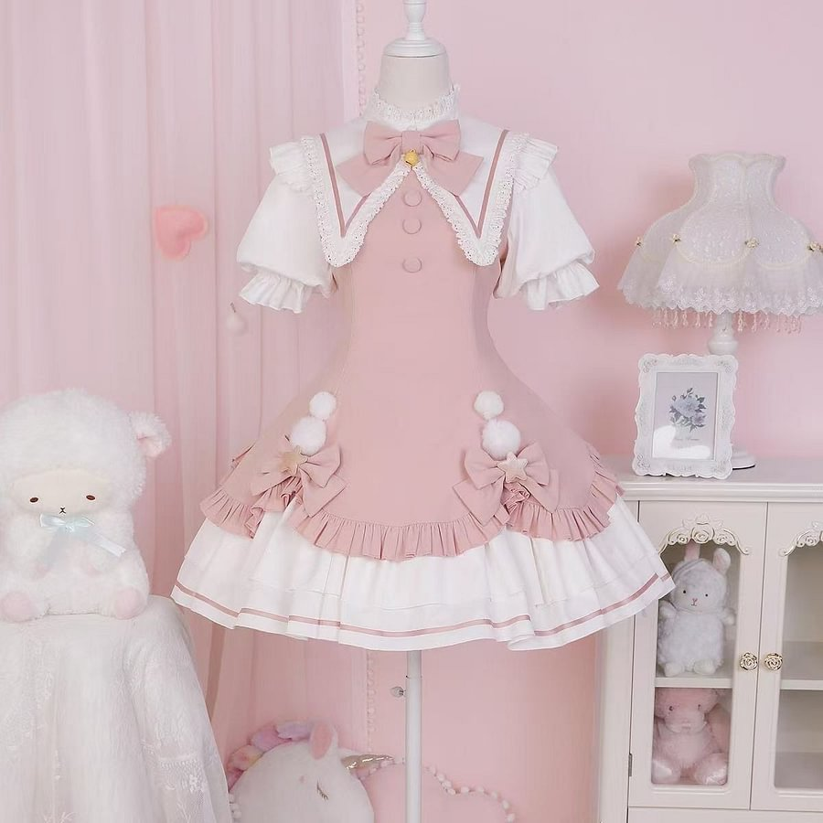 Everyday Elegant Warm Long Sleeve Interior Dress Two-piece Light Lolita