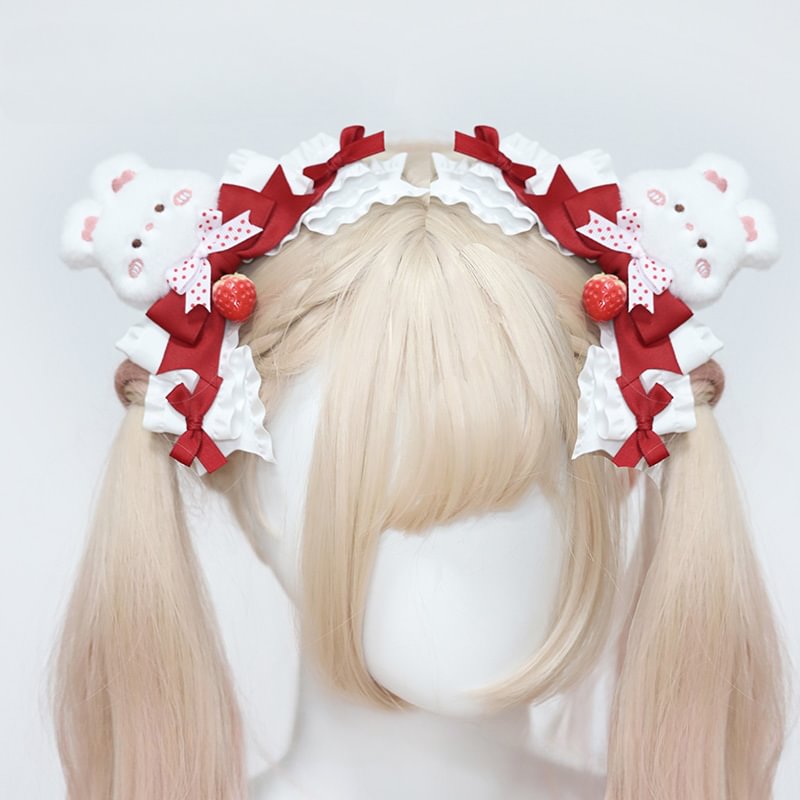 Lolita Hair Accessories  Exquisite Strawberry Handmade Hairpin with Lolita Accessories