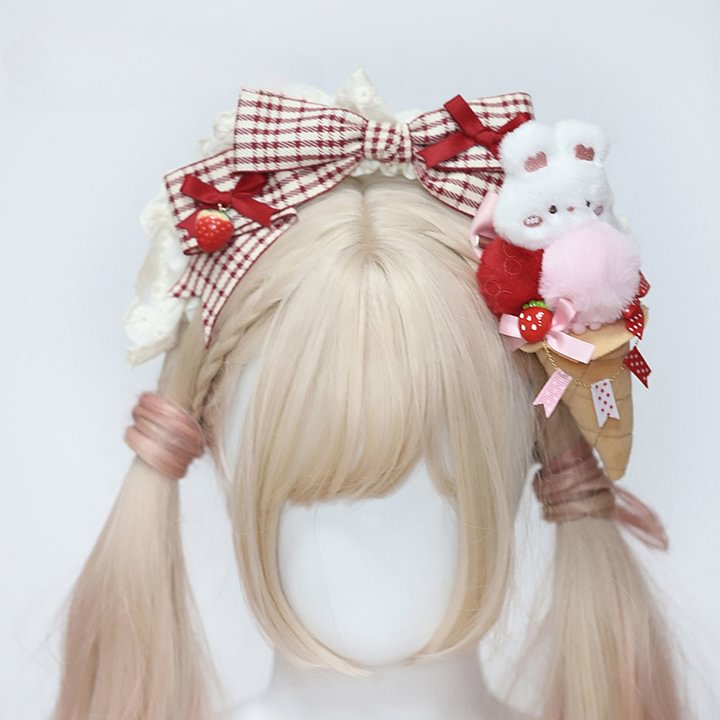 Lolita Hair Accessories  Exquisite Strawberry Handmade Hairpin with Lolita Accessories