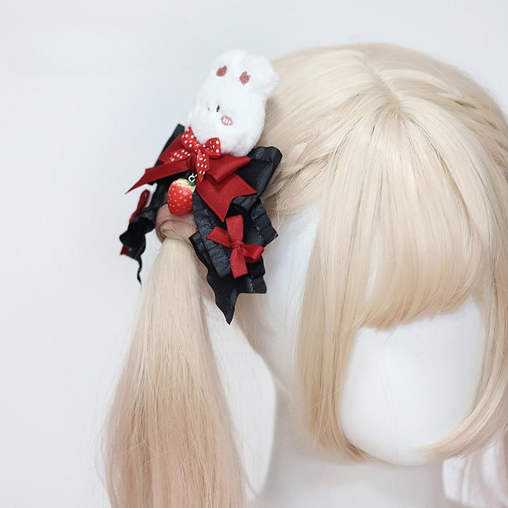 Lolita Hair Accessories  Exquisite Strawberry Handmade Hairpin with Lolita Accessories