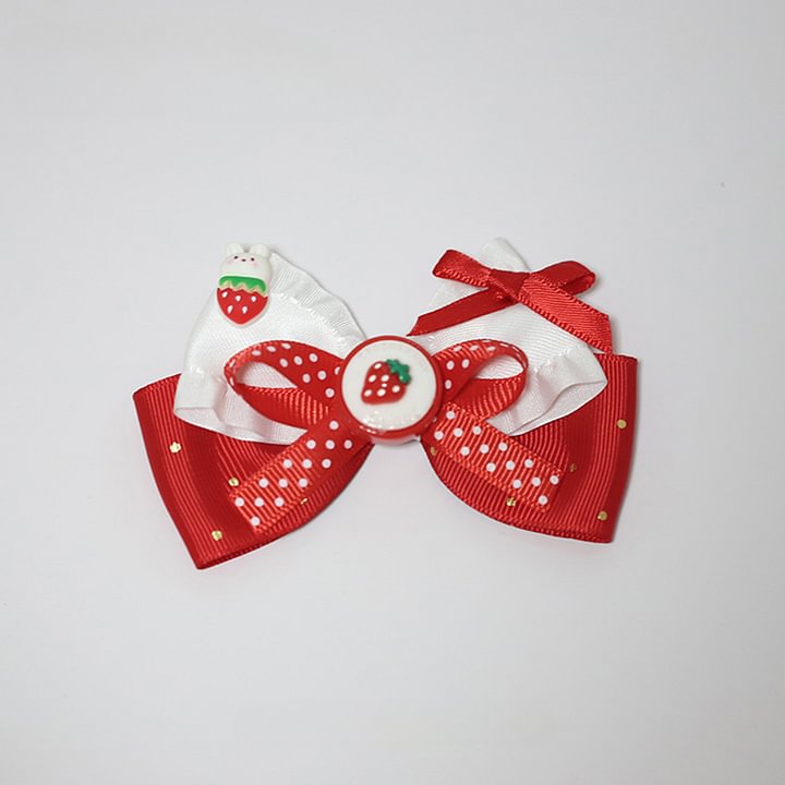 Lolita Hair Accessories  Exquisite Strawberry Handmade Hairpin with Lolita Accessories