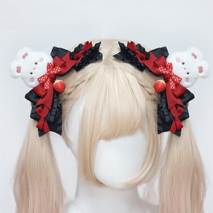 Lolita Hair Accessories  Exquisite Strawberry Handmade Hairpin with Lolita Accessories