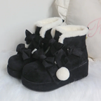 Fleece Platform Snow Lolita Shoes Boots Women's Winter Short Boots Martin Boots Lolita