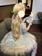 Hime Lolita Flower Short Spring and Summer Bullet Style Cake Princess Dress