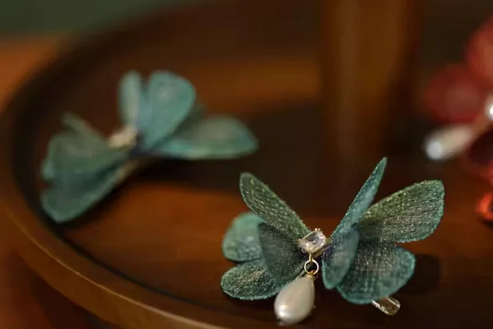 French Lolita Embroidered Butterfly Hairpin Daily Hair Lolita Clip Headwear and Accessories