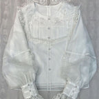 Lolita Blouses Apricot White Gemini Rabbit Matching Lace Inside Spring and Autumn Models