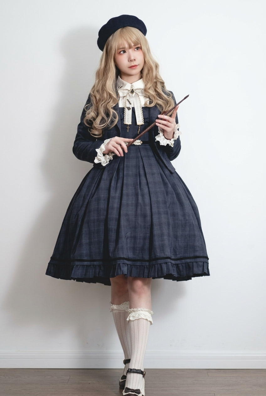 Princess Lost In The Fog Ruffle College Style Elegant Classic Lolita JSK Dress 2 Colors