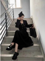 Lolita Shoes Genuine  Black Leather Soft Sole Loafers Comfortable Platform Slip On British Style