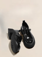 Lolita Shoes Genuine Leather Loafers 5.5cm Platform British Style Leather for Women Autumn