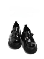 Lolita Shoes Genuine Leather Loafers 5.5cm Platform British Style Leather for Women Autumn