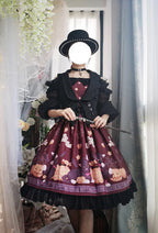 Goth Lolita Classic Sweet Lolita Purple RedHalloween Cat Lolita Dress JSK