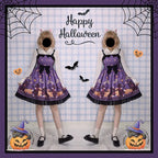 Goth Lolita Classic Sweet Lolita Purple RedHalloween Cat Lolita Dress JSK