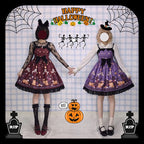 Goth Lolita Classic Sweet Lolita Purple RedHalloween Cat Lolita Dress JSK