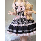 Goth Lolita Prom Dress Purple Lolita Sweet Summer Black Purple Pink Gauze Skirt Tutu Skirt Lace Ruffle Edge