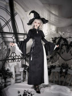 Goth Lolita Halloween Length Op Witch Hat Cape Twins Autumn Winter Lolita Dresses