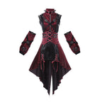 Goth Lolita Punk Velvet Dress Black Set with Corset Detailing  Asymmetric Hem