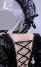 Goth Lolita Vintage Outfit Jacquard Long Dress Style Rococo Dress  Hallowmas Which Costume Cosplay