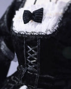 Goth Lolita Vintage Outfit Jacquard Long Dress Style Rococo Dress  Hallowmas Which Costume Cosplay