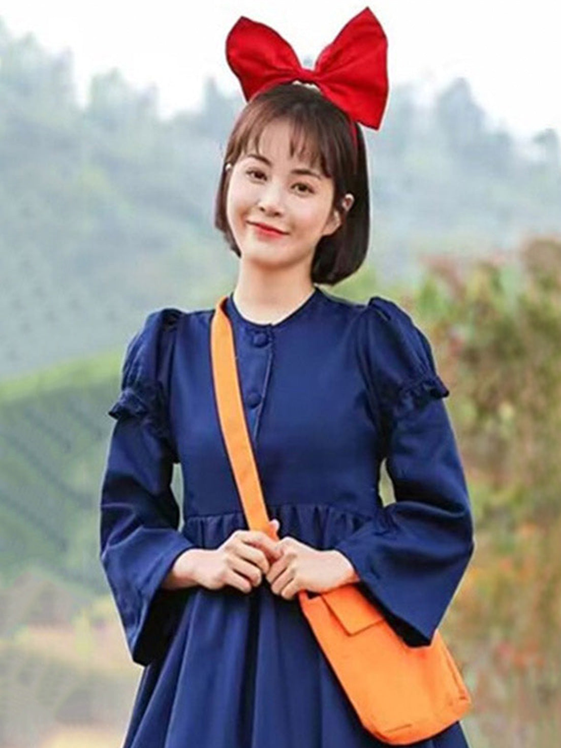Goth Lolita Witch Delivery Dress Blue Headpiece Sleeve Cuffs Bag Halloween Lolita Dresses