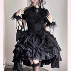 Goth Lolita Skirt Dark Black Vampire Count Lolita and Lift Dress