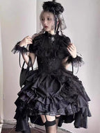 Goth Lolita Skirt Dark Black Vampire Count Lolita and Lift Dress