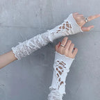 Gothic Black Lace Strap Sleeves Y2K Subculture Lolita Accessory