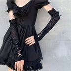Gothic Black Lace Strap Sleeves Y2K Subculture Lolita Accessory