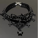 Gothic Black Necklace Belt Buckle Lolita Accessory Cross Star Chocker