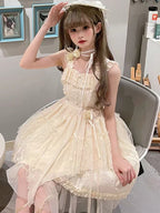 Gothic Black Suspender Dress Daily Dark Classic Simple Lolita Dress Summer