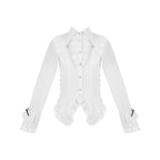 Gothic Black and White Long-sleeved Waist Shirt Lolita Inside Blouse Shirt