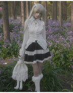 Gothic Black and White Long-sleeved Waist Shirt Lolita Inside Blouse Shirt