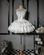 Gothic Cross Ruffles Lace Lolita Outfit JSK Hot Girl