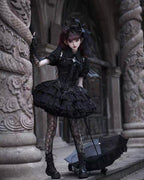 Gothic Cross Ruffles Lace Lolita Outfit JSK Hot Girl
