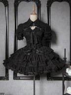 Gothic Cross Ruffles Lace Lolita Outfit JSK Hot Girl