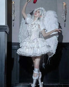 Gothic Cross Ruffles Lace Lolita Outfit JSK Hot Girl