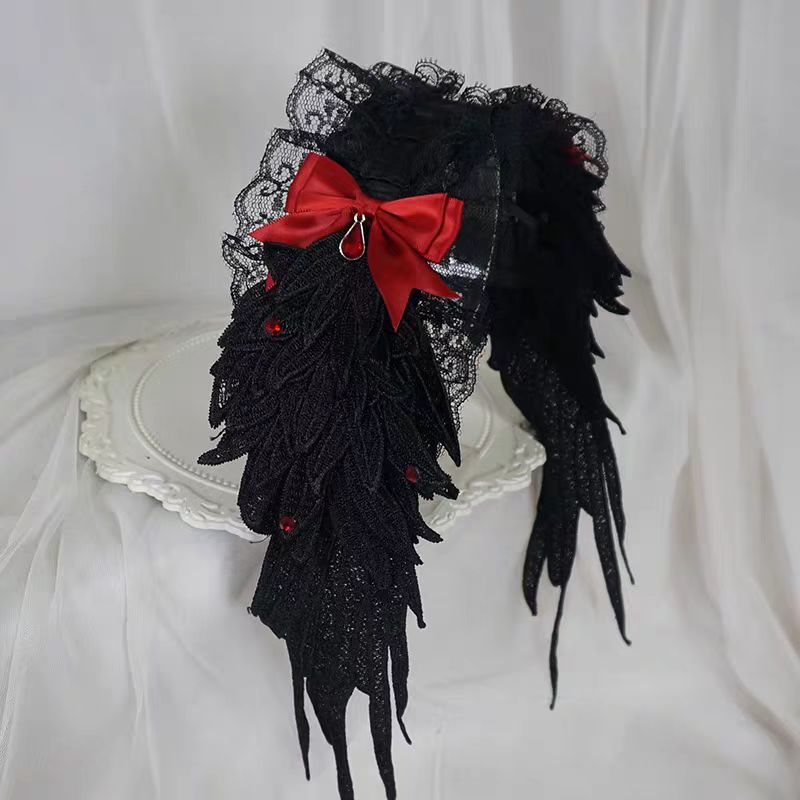 This gothic dark angel wing headband is inspired by Harajuku subculture and Lolita fashion. Designed with bold wing details, it blends punk attitude with a mysterious gothic charm. The unique shape adds dramatic flair, while the dark tones highlight elegance and rebellion. Perfect for cosplay, parties, or alternative fashion styling, it makes a striking accessory for creative self-expression.