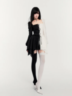 Gothic Dark Black and White Court Dress Light Lolita