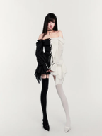 Gothic Dark Black and White Court Dress Light Lolita