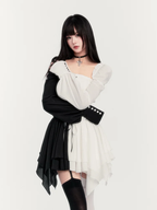 Gothic Dark Black and White Court Dress Light Lolita