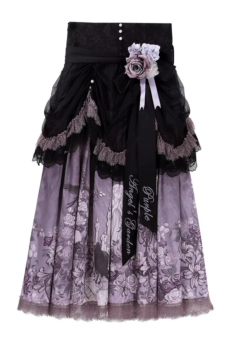 The Black Purple Gothic Lolita Skirt Set is designed to combine sweet details with a dark, elegant charm. Featuring a sleeveless cut, layered ruffles, and delicate lace, it creates a graceful yet dramatic silhouette. The striking black and purple tones enhance its mysterious aura, while bow accents add a touch of sweetness. Perfect for Halloween, themed events, or daily gothic styling, this set embodies the unique balance of Gothic and Sweet Lolita fashion.
