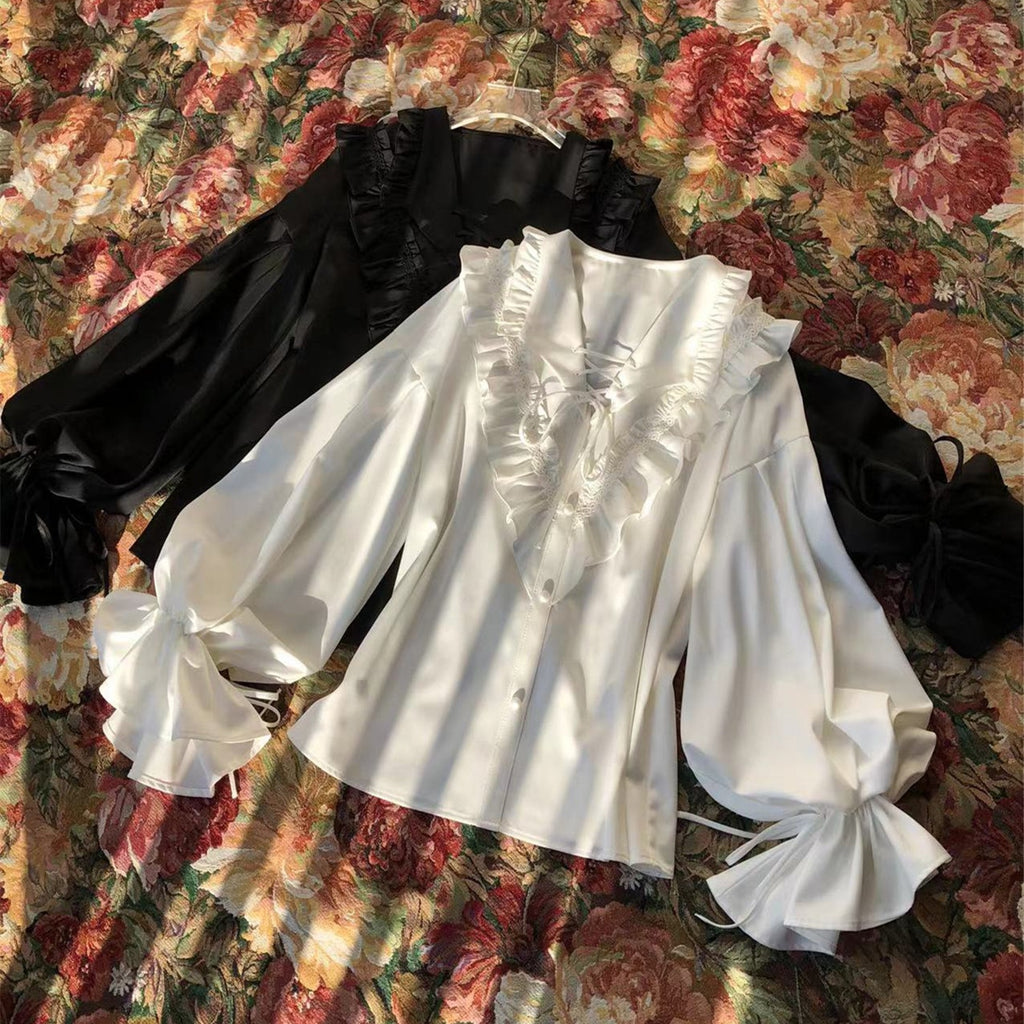Embrace timeless elegance with our Elegant Melody set, blending Gothic charm with light Lolita grace. This coordinated ensemble features a delicate blouse and an A-line skirt designed to create a flattering silhouette. Intricate lace details and vintage-inspired accents evoke a sense of poetic romance, while the dark color palette adds depth and sophistication. Perfect for tea parties or evening gatherings, this set offers a harmonious balance between classic refinement and wearable comfort. Pre-order now t