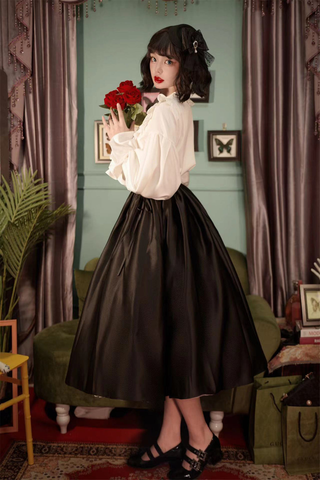 Embrace timeless elegance with our Elegant Melody set, blending Gothic charm with light Lolita grace. This coordinated ensemble features a delicate blouse and an A-line skirt designed to create a flattering silhouette. Intricate lace details and vintage-inspired accents evoke a sense of poetic romance, while the dark color palette adds depth and sophistication. Perfect for tea parties or evening gatherings, this set offers a harmonious balance between classic refinement and wearable comfort. Pre-order now t