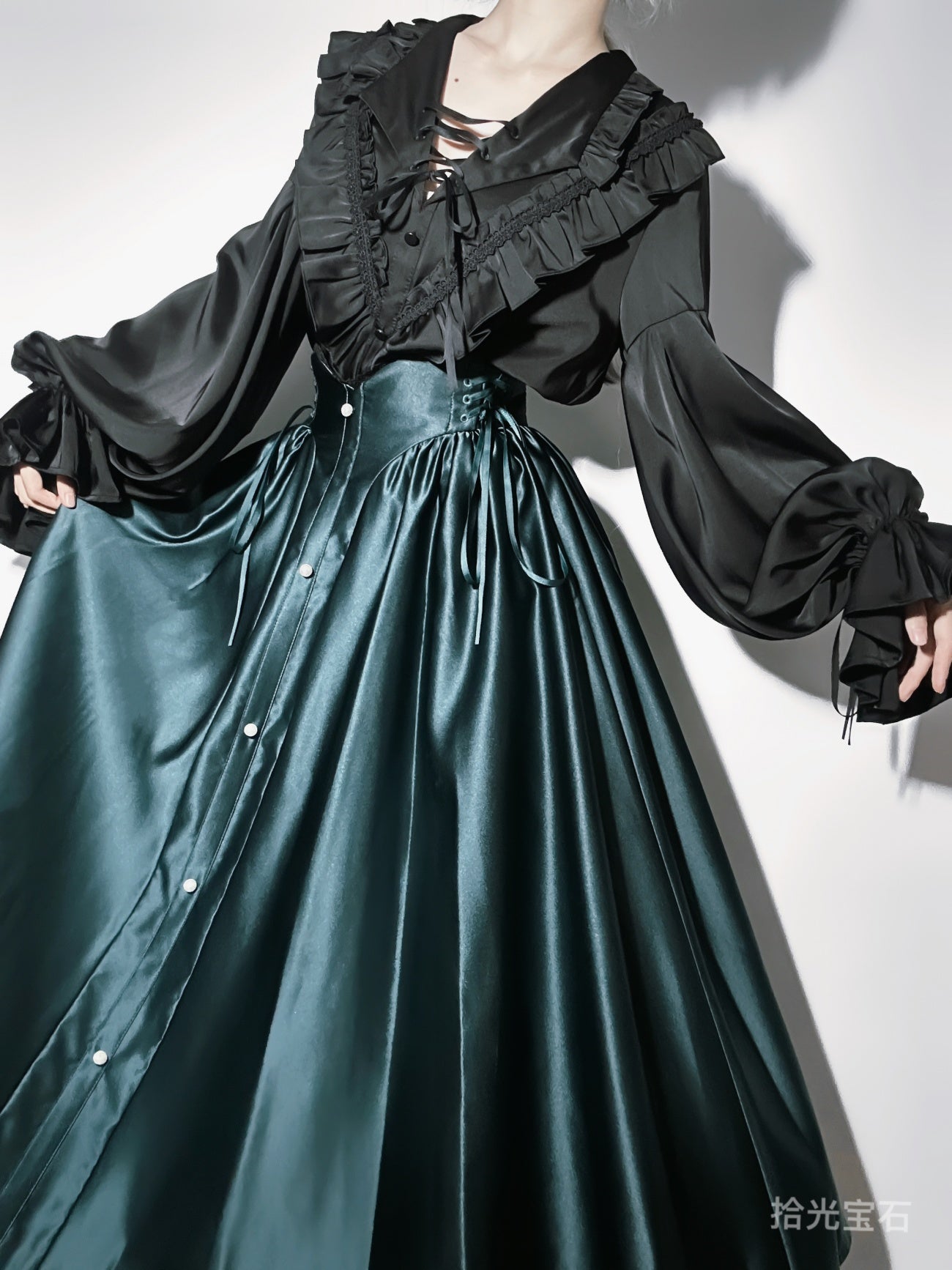 Embrace timeless elegance with our Elegant Melody set, blending Gothic charm with light Lolita grace. This coordinated ensemble features a delicate blouse and an A-line skirt designed to create a flattering silhouette. Intricate lace details and vintage-inspired accents evoke a sense of poetic romance, while the dark color palette adds depth and sophistication. Perfect for tea parties or evening gatherings, this set offers a harmonious balance between classic refinement and wearable comfort. Pre-order now t