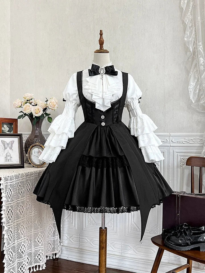 Gothic Lolita Classic Dresses Halloween Costume Magical Girl Daily Autumn Dress Elegant Outfit Witch Hat