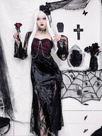 Design Concept:
This Gothic Lolita dress in black combines dark elegance with dramatic flair. Featuring delicate lace detailing and a fishtail hem, the dress embodies a vintage-inspired silhouette perfect for a bold, subcultural look. Designed for a striking Gothic aesthetic, it is ideal for Halloween, cosplay events, or themed gatherings. If you need matching outerwear or accessories, please contact customer service.