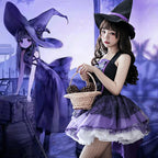 Design Concept:
This Gothic Lolita dress set in silver and purple features a bodycon silhouette, combining dark elegance with a sexy, mystical aesthetic. Designed for a bold Gothic look, it embodies the allure of a vampire witch and is ideal for Halloween, cosplay events, or themed gatherings. The set includes the dress and matching hat, creating a complete outfit for a striking Gothic appearance. If you need additional outerwear or accessories, please contact customer service.