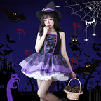 Design Concept:
This Gothic Lolita dress set in silver and purple features a bodycon silhouette, combining dark elegance with a sexy, mystical aesthetic. Designed for a bold Gothic look, it embodies the allure of a vampire witch and is ideal for Halloween, cosplay events, or themed gatherings. The set includes the dress and matching hat, creating a complete outfit for a striking Gothic appearance. If you need additional outerwear or accessories, please contact customer service.