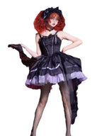 Gothic Lolita Purple Black Dress Slim Fit Embroidered Purple Black JSK Halloween Outfit